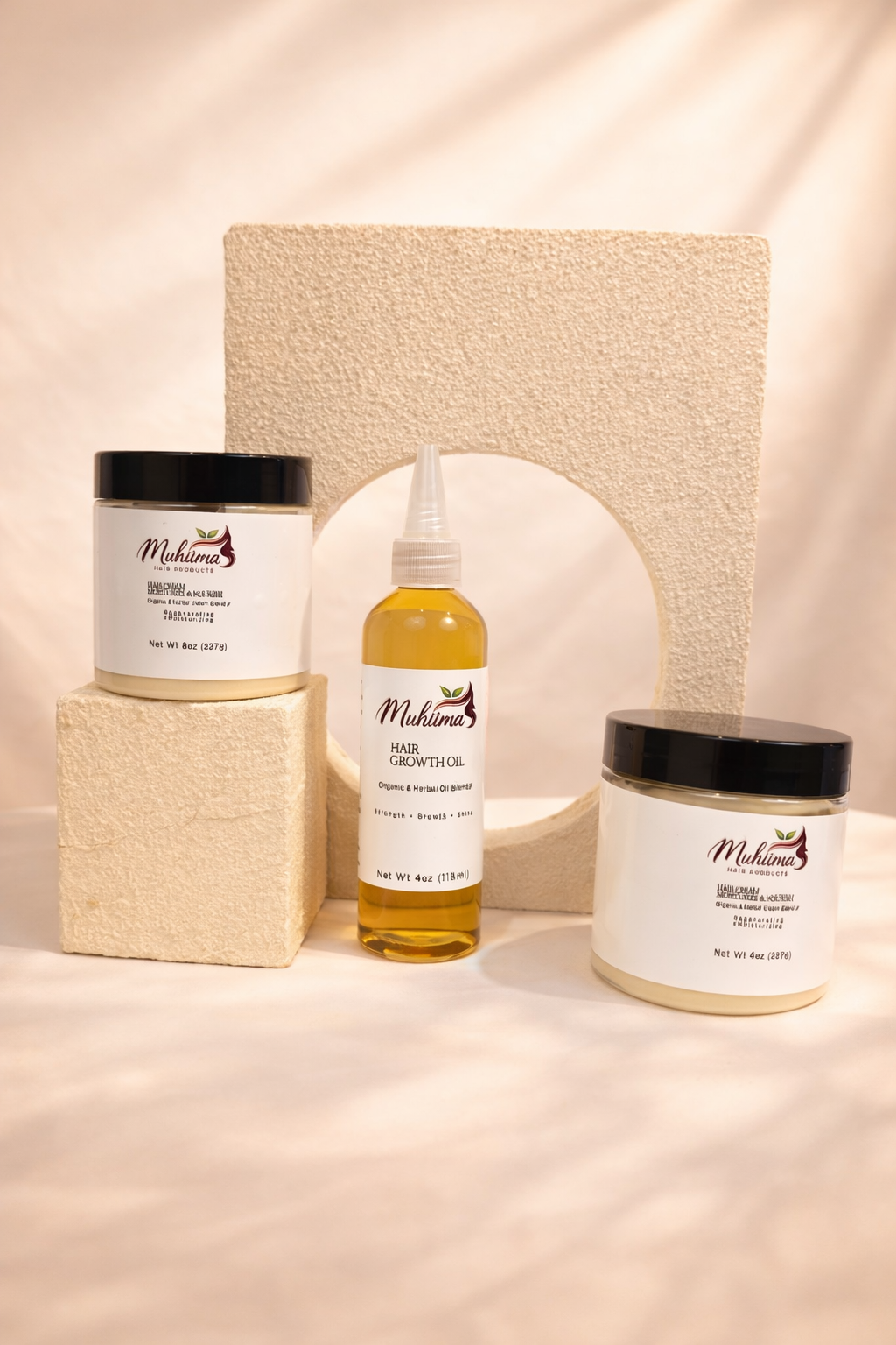 Full Muhiima Growth Ritual (8oz Oil + 16oz Cream)