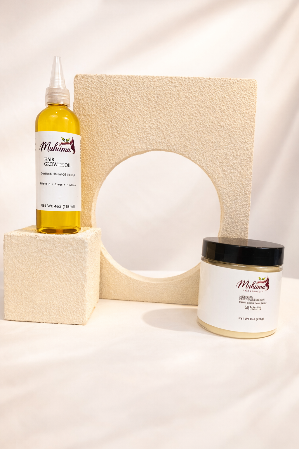 Mini Muhiima Growth Ritual (4oz Oil + 8oz Cream)